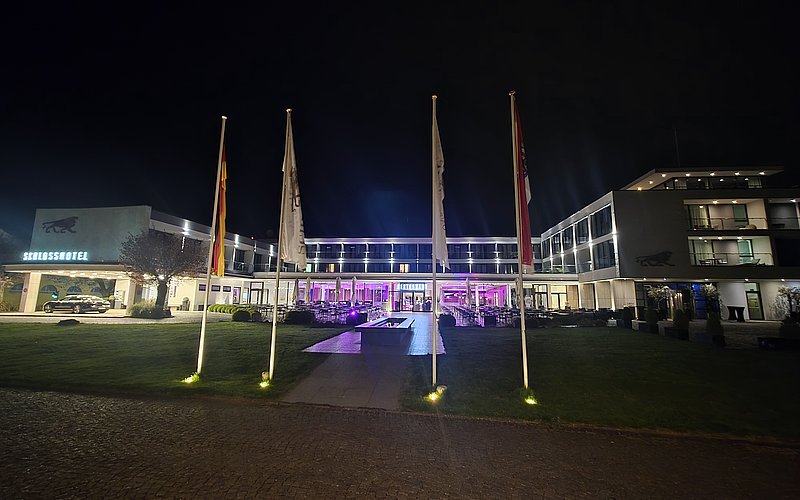 Schlosshotel bei Nacht