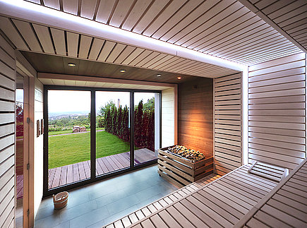 Panoramic sauna with view over Kassel