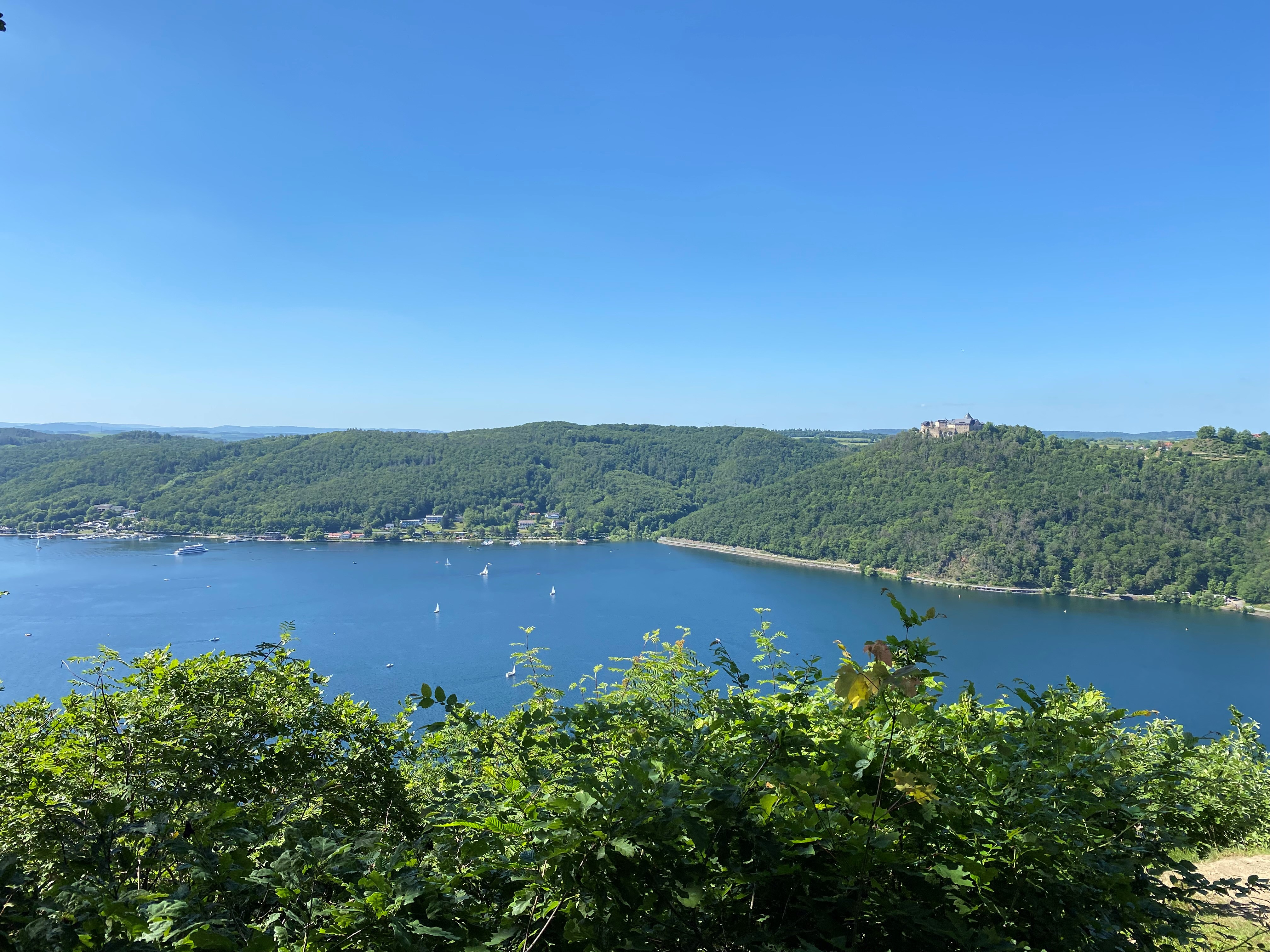 View of Edersee and Waldeck Castle